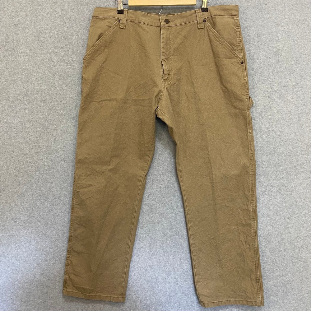 WRANGLER Mens 38x30 Carpenter Pants Khaki‎ Cotton Blend Stretch Utility Workwear